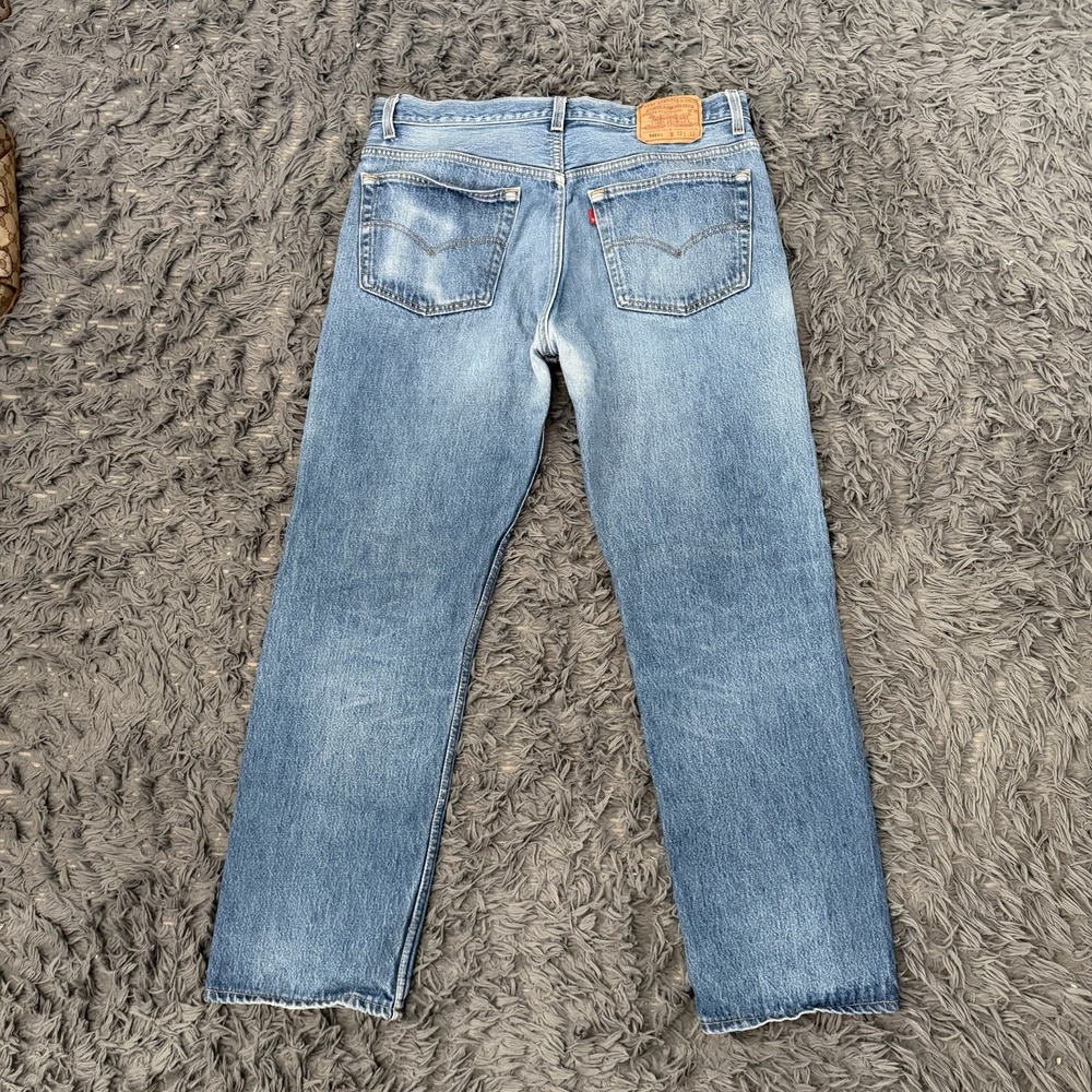 Vintage Levi 501xx Made In USA Button Fly Jeans Size 34x30 Faded Light Wash 90s - Picture 2 of 5